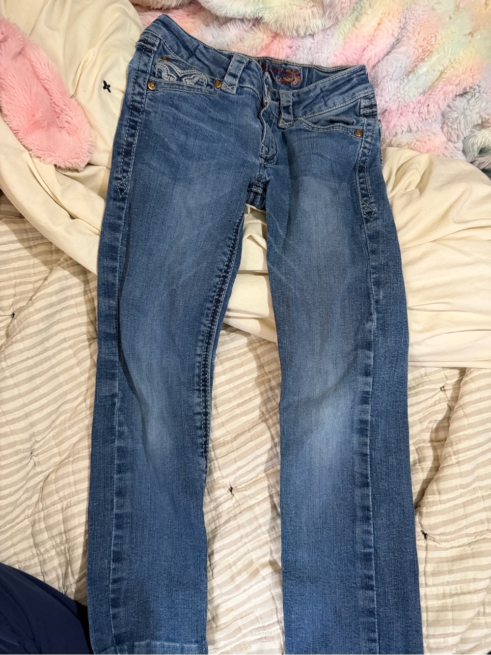 Kids Blue Stretch Denim Jeans - Classic Five-Pocket